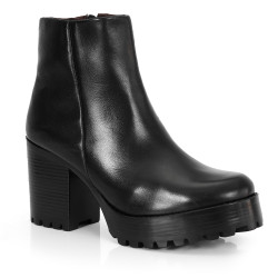 Boot Tratorada Issy Plain Leather Combat Black  - BT2800PRETO