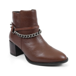 Boot Lolla Chain Leather Trufa - B2904TRUFA